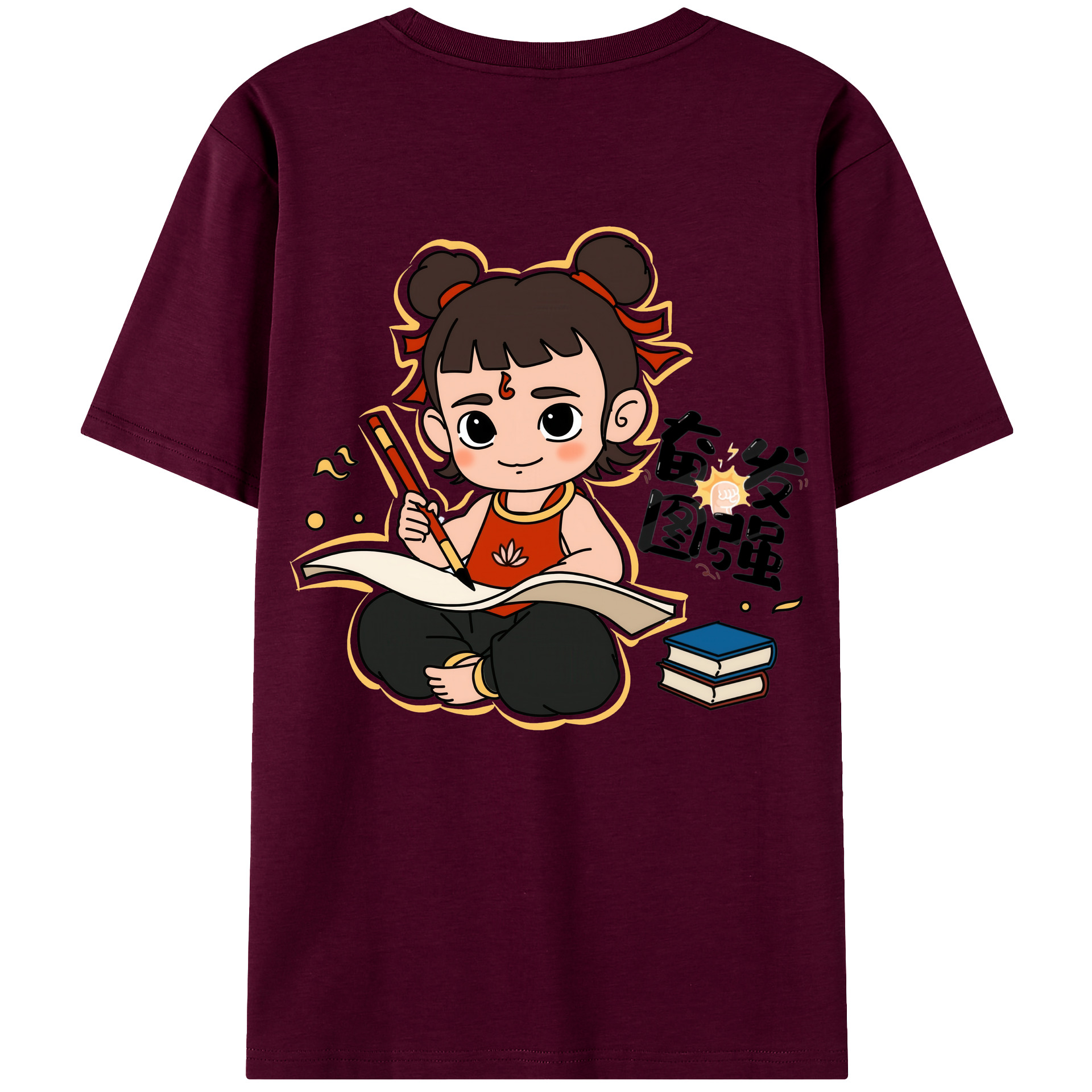 （画像用） Ne Zha 2 ナタ 魔童の大暴れ レディース半袖Tシャツ(バックプリント)